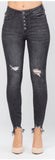 Plus Destroyed Buttoned Fly Skinny