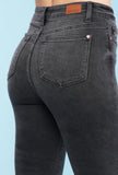 Plus Black Destroyed Hem Cuff Skinny Jeans