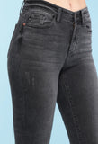 Plus Black Destroyed Hem Cuff Skinny Jeans
