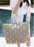 Foil Pineapple Tote Beach Bag