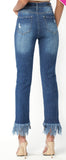 Plus High Rise Distressed Frayed Hem