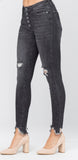Plus Destroyed Buttoned Fly Skinny