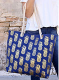 Foil Pineapple Tote Beach Bag