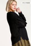Plus Waffle Knit Top