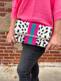 Mercedes Beaded Stripe/Crossbody Clutch