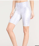 Greyscale Snake Print Biker Shorts