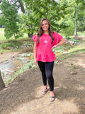 Fuchsia Ruffle Top