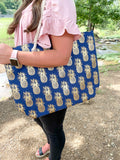 Foil Pineapple Tote Beach Bag