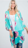 Plus Size Floral Kimono