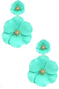 Matte Flower Drop Earrings