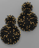 Beaded Black/Gold Earrings