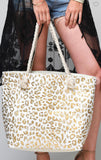 Metallic Leopard Print Beach Bags