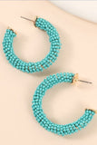 Small Size Beaded Hoop Earrings