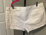 White Denim Frayed Shorts