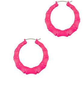 Pink Bamboo Earrings