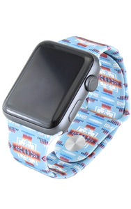 Blue Tribal Print 38 MM M/L Apple Watchband