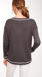 Heather Ash Lace Up Sweater