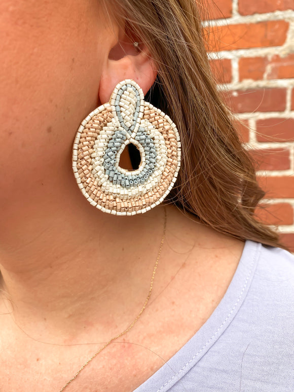 Beaded Circle Earrings