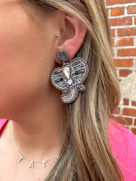 Silver Elephant Earrings