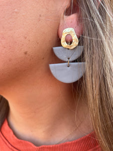 Hammered Gold Clay Earrings